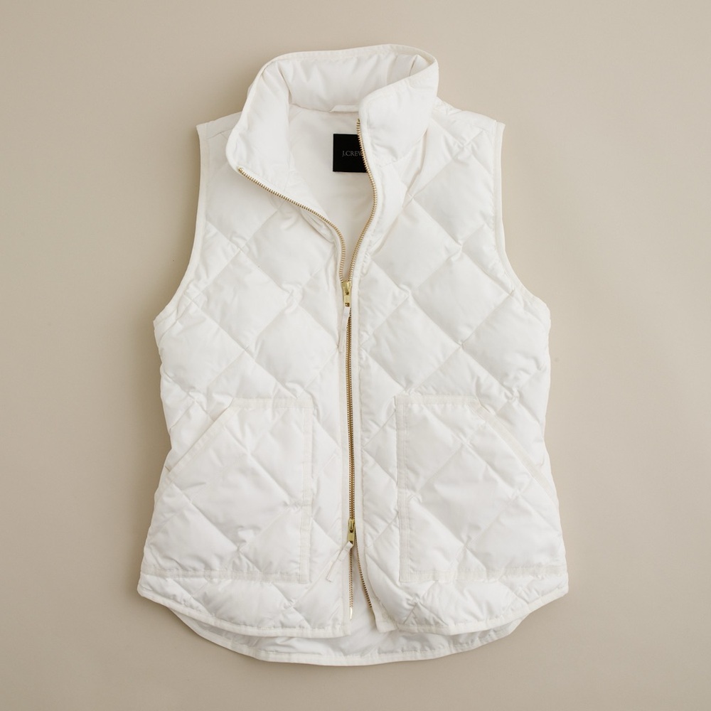 J CREW WHITE QUILTED VEST